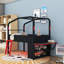 Lit mezzanine bas avec bureau et ports USB, lumières DEL et armoires de rangement-130911736