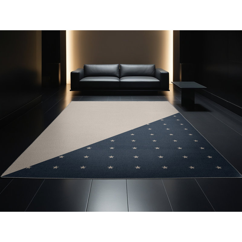 Soft Plush Finnell July 4Th Modern & Contemporary Abstract Area Rug in Gray – Gray Binding, 4x6