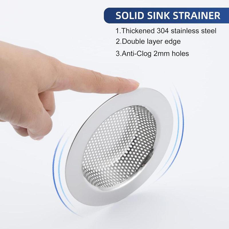 3-in-1 Kitchen Sink Drain Strainer and Stopper with Stainless Steel Design