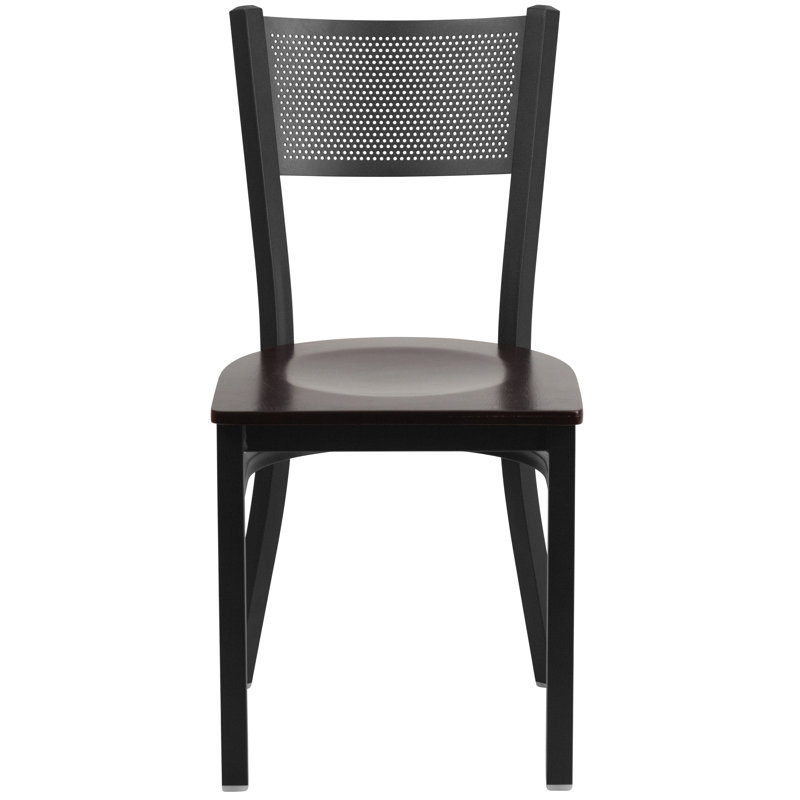 Chaise de restaurant en métal Victoria, Noyer