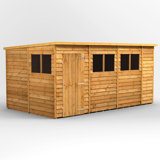 Powersheds 14 x 8ft Timber Overlap Pent Garden Shed