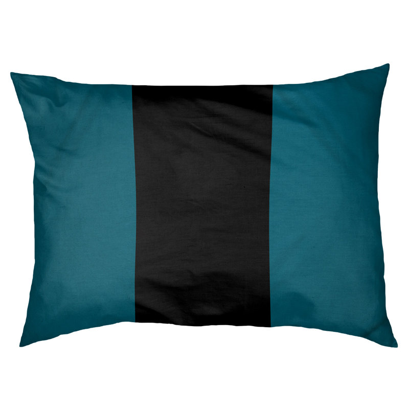 Coussin d'extérieur New York, Petit (l 28 po x P 18 po x H 6 po), Aqua / noir