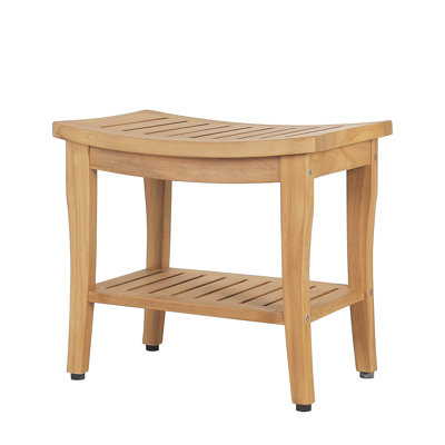 Bamboo Shower Redmon Teak Shower Bench Lark Manor™ Teak Shower