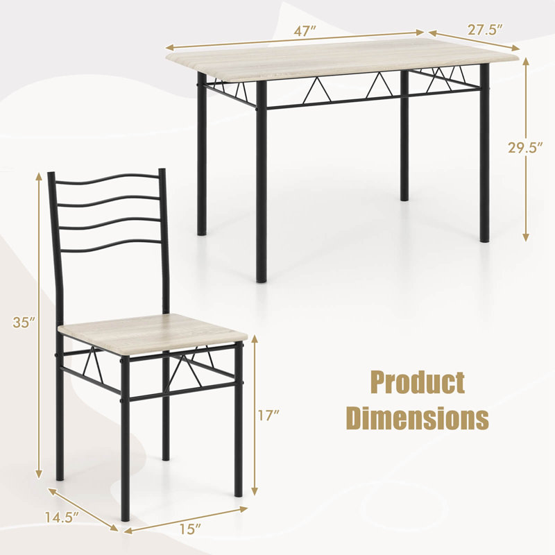 Casiano 4 - Person Four Leg Dining Set, Black, Fawn