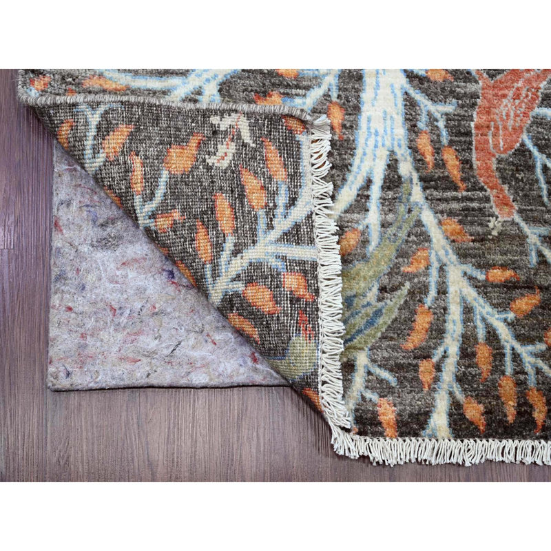 Tapis de couloir gris en laine noué à la main 2 pi 7 po x 23 pi 7 po DAE5277ECBDC4004A772DC794F6ACBD0