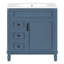 Meuble-lavabo de 30 po avec lavabo en céramique, petite armoire de salle de bain, armoire moderne avec 2 tiroirs et tablette réglable-89276430
