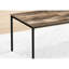 Table basse contemporaine 3 pièces avec 3 marques en stratifié brun récupéré et fusion en métal