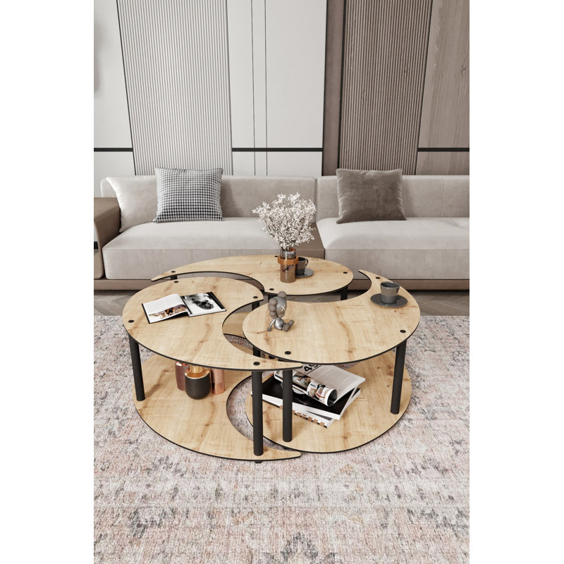 Ensemble de tables basses, H 39,3 po x L 39,3 po x l 14,93 po, Chêne