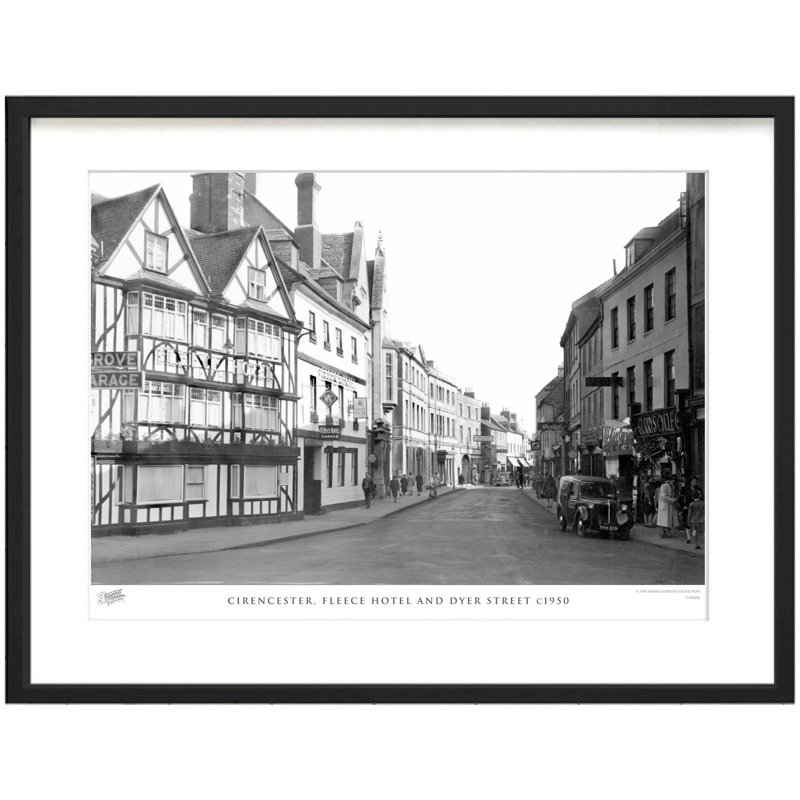 Cirencester, Fleece Hotel And Dyer Street C1950 by Francis Frith - Single Picture Frame Print, 40cm H x 50cm W x 2.3cm D