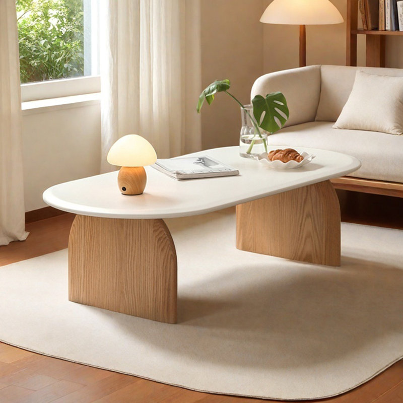 Table basse simple en bois massif Wabi-sabi