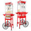 Machine à maïs soufflé 12 oz avec chariot à bonbons, machine à maïs soufflé de style rétro pour les réunions de famille et les réceptions