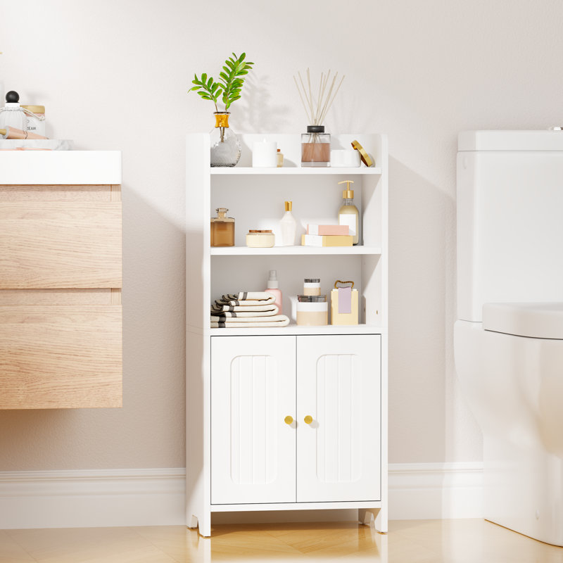 Holtby 31.5'' H X 14.8'' W X 7.9'' D Bathroom Storage Cabinet with Doors and Adjustable Shelves