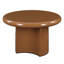 Table de bout ronde, haute brillance brune