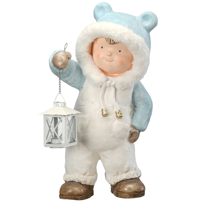 Bougeoir 17 po Garçon en habit de neige The Holiday Aisle®