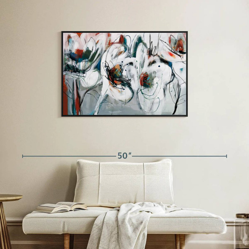 Danse d'hiver, Cadre flottant noir, 37 po x 25 po