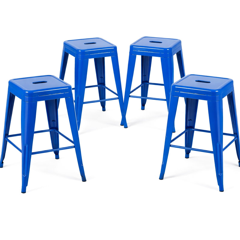 24 tabourets de bar en métal sans dossier de 24 po de hauteur, sans dossier, peu encombrants, assemblage rapide, pour la cuisine, imperméables, faciles à assembler,