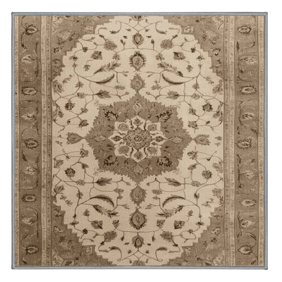 Tapis gris Tabriz lavable à la machine