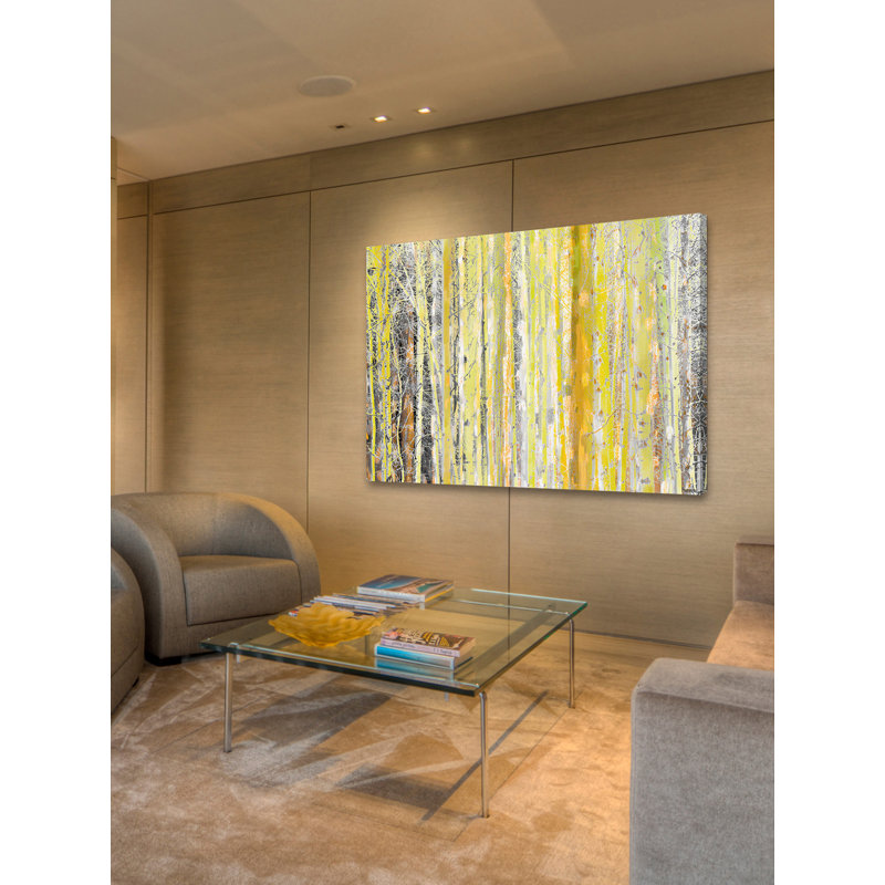 "Aspen Forest 2" par Parvez Taj - aquarelle sur toile tendue, H 12 po x l 18 po
