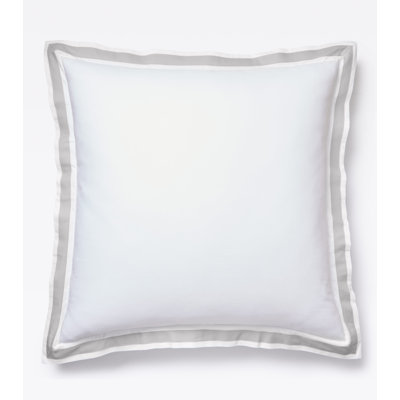 510 Thread Count Cotton Percale Euro Sham with Sky Border Frame