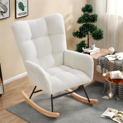 Chaise berçante rembourrée et rembourrée Modern
