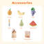 Ensemble de fruits en bois pour couper les aliments