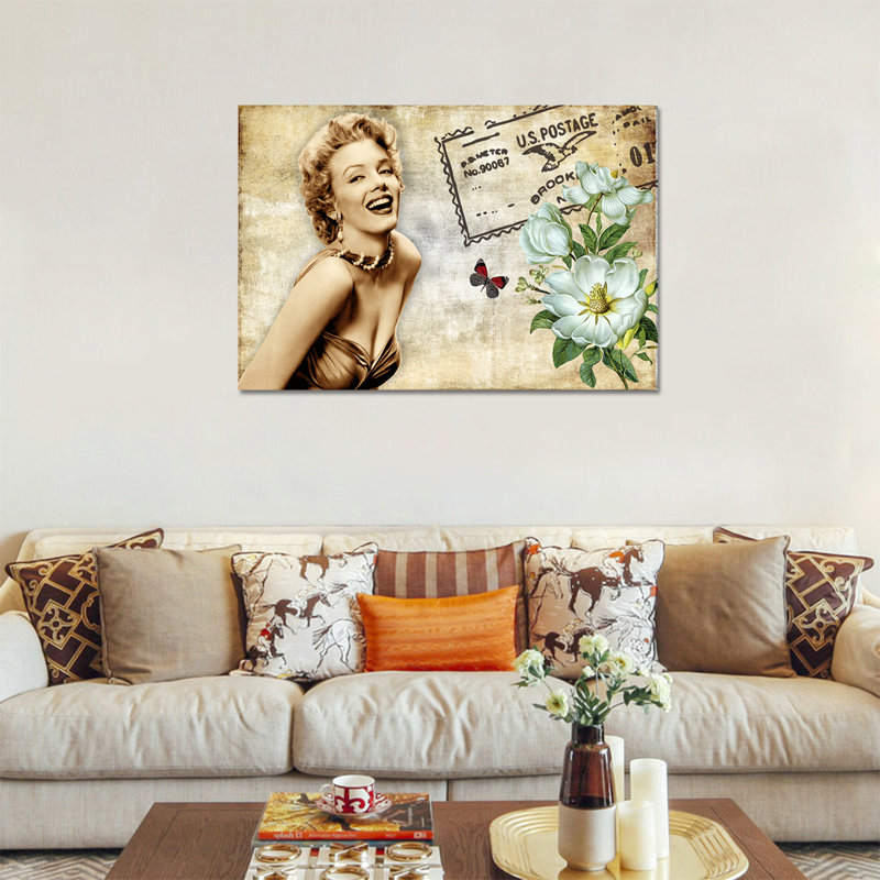 Marilyn Monroe, impression sur toile tendue, H 12 po x l 18 po