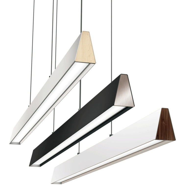 Flair 1 - Light Kitchen Island Linear LED Pendant, White/Walnut