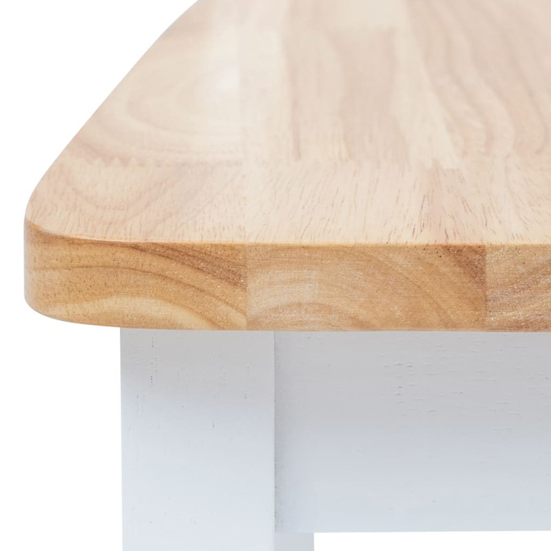 17.7'' H Solid Wood Side Chair, Light Wood/White