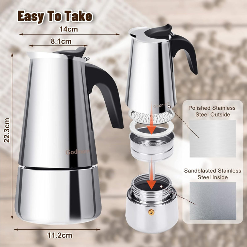 Percolateur en acier inoxydable 10 tasses