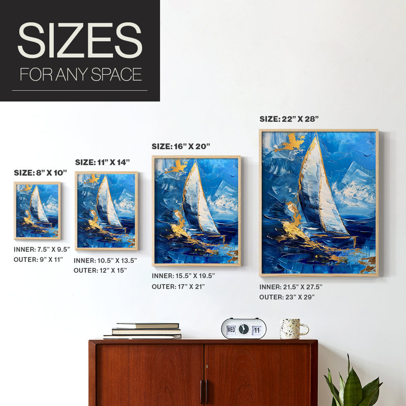 NAUTICAL Series CXC III, reproduction d'art encadrée - bois massif, H 30 po x l 24 po