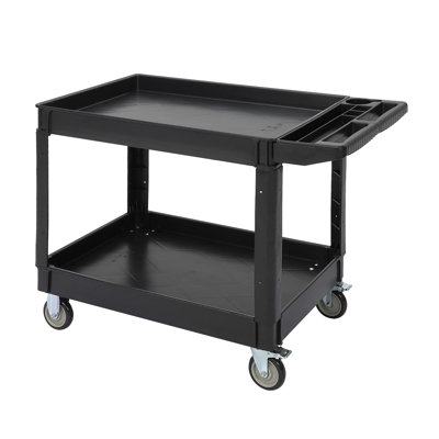 Chariot utilitaire robuste avec roulettes Chariot de service en plastique et en aluminium avec roulettes en caoutchouc non marquantes
