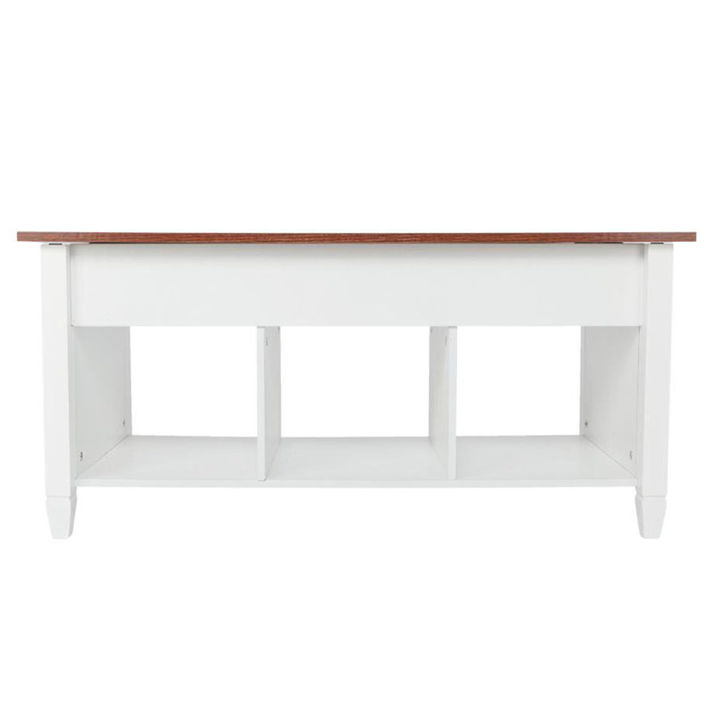 Gizzy Single Coffee Table, Light Brown, White