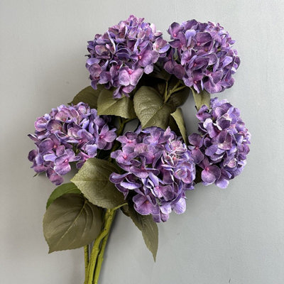 Artificial Hydrangea Floral Arrangement For Vase Filler, Farmhouse Greenery Foliage Branch Long Stem Floral Bulk Bouquet For Wedding Party Home Office Table Centerpiece Shelf Decorations