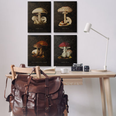  Ensemble d'art mural sur toile 4 pièces Mushroom Genus Study par Tina Higgins Designs, Inc.
