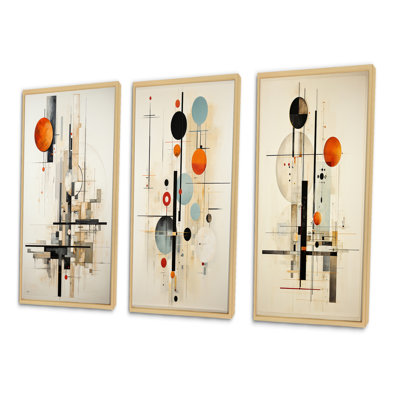 " Beige Suprematism Harmonic Equilibrium " 3 - Pieces