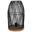 Lampe de table de style cage en fer avec base - 15,25 po - noir