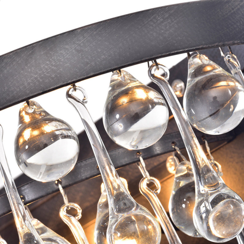 Treece 1-Light 10.4'' Antique Black Crystal Wall Sconce