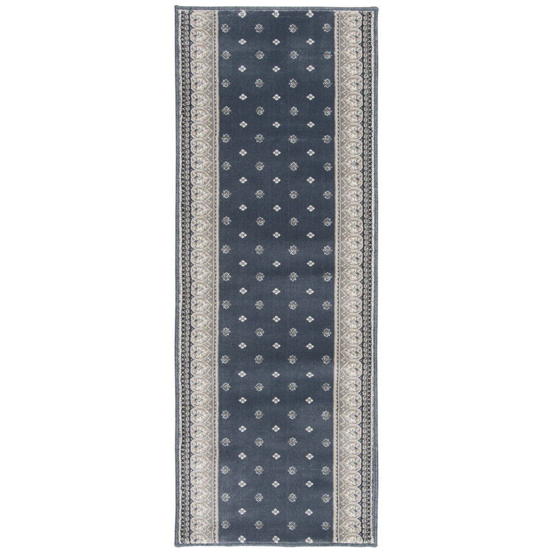 Fleur de Lis Blue Shade Woven Area Rugs and Runners, 7'10" x 10'10"