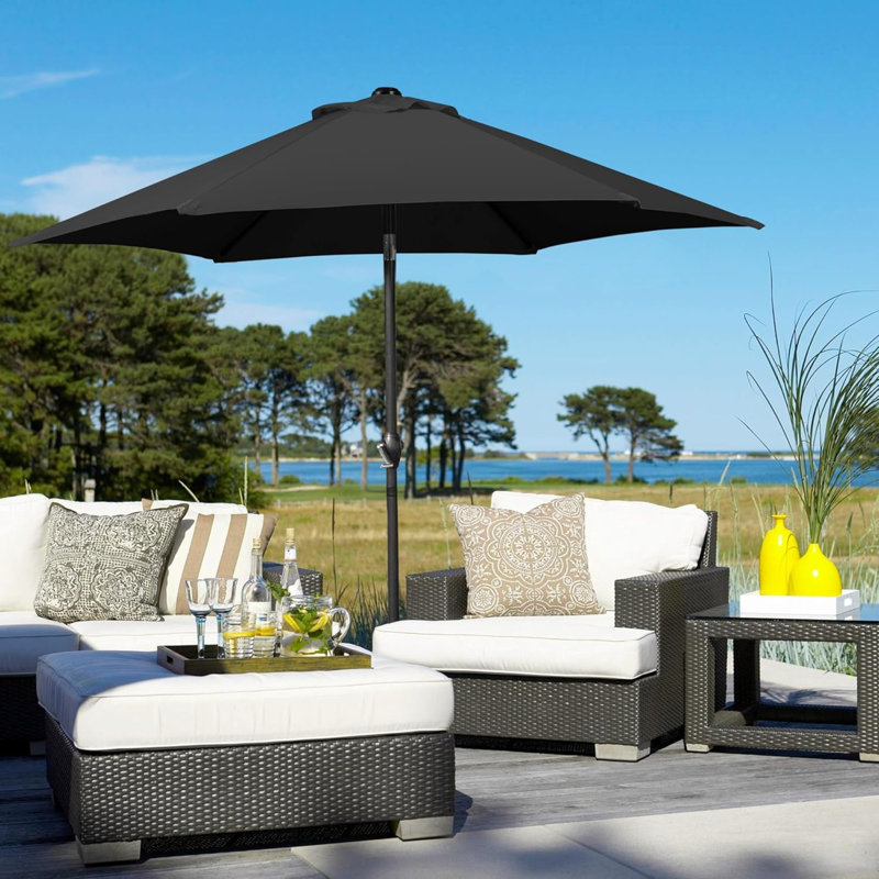 Earnistine 230cm Tilt Market Parasol, Black