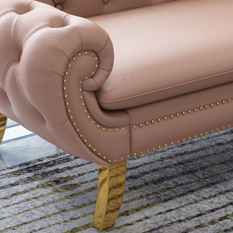 Retro luxury leather chaise lounge