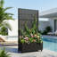 Lit de jardin en métal avec treillis et roues H 6 pi x l 4 pi - noir