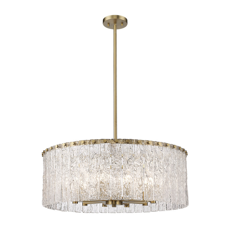 Luminaire suspendu tambour 10 lumières, Or moderne