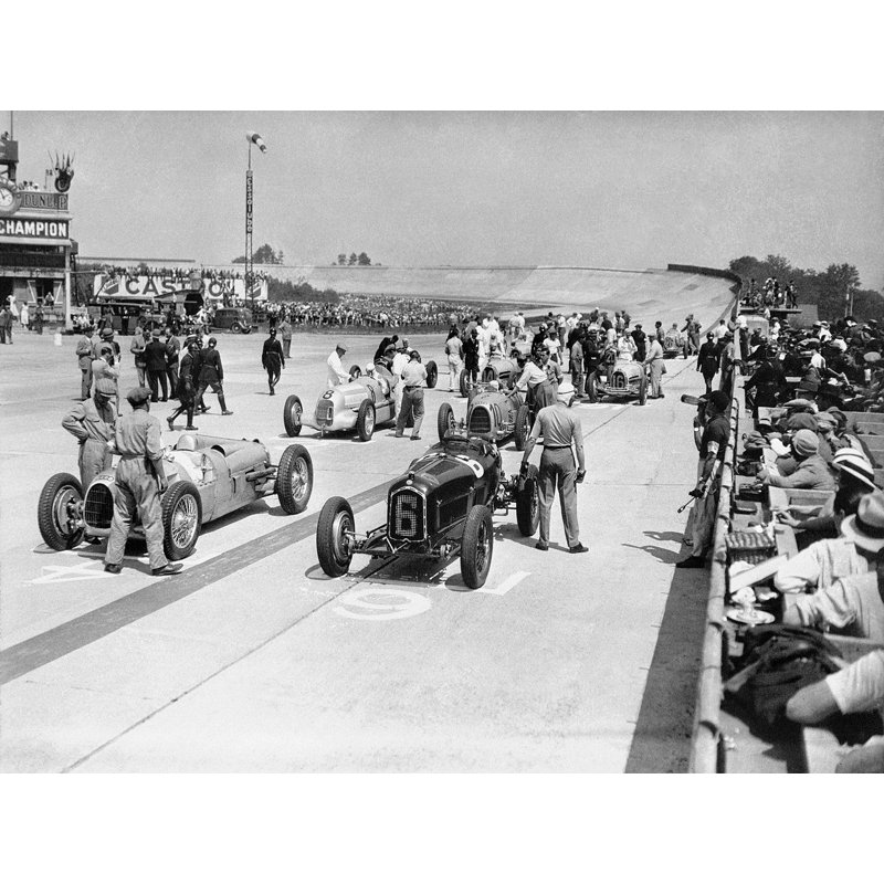 Grid Of The 1934 French Grand Prix - No Frame Print on Canvas, 50cm H x 70cm W x 4cm D