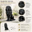 Statue de jardin lion noir, conception en résine résistante aux intempéries