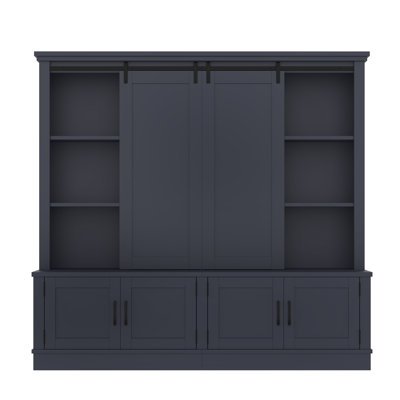 Multifunctional Entryway Cabinet with Sliding Doors & Multi-Tier Storage – Industrial-Style Hallway & Living Room Organizer by 17 Stories