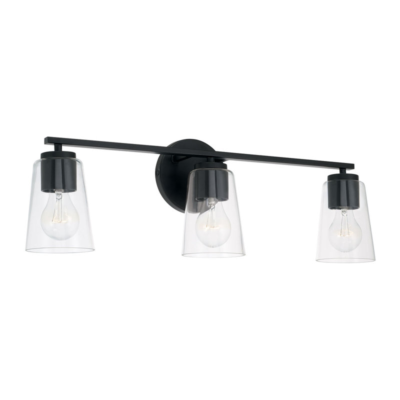 3 - Light Dimmable Vanity Light, Matte Black
