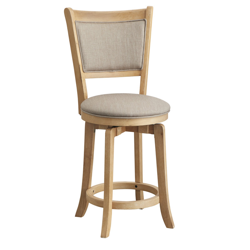 Amelia Swivel Stool, Bar Stool (30" Seat Height), Light Oak
