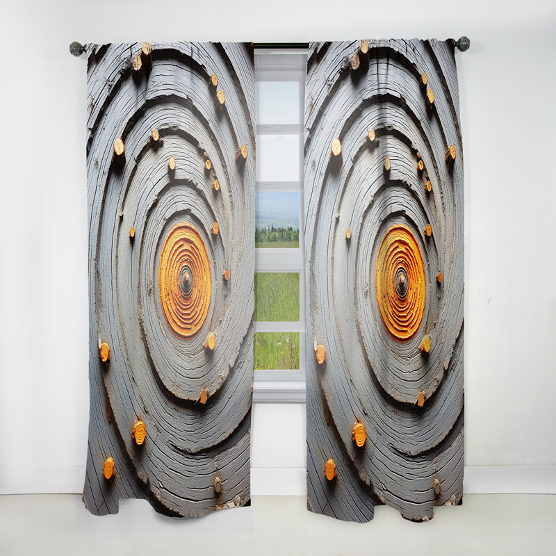 Bloomsdale - Modern Spiral Abstract Room Darkening Curtain - 1 Panels, 52" W x 84" L
