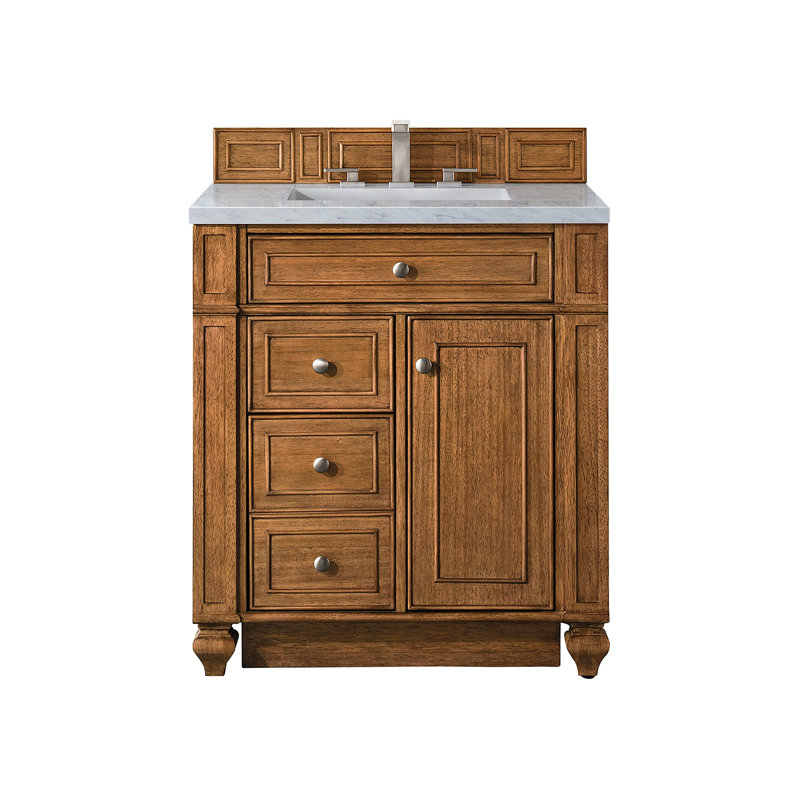 Bristol 30'' W Single Bathroom Vanity Base, Saddle Brown