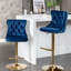 Réglable, de 2 - Velours bleu de style moderne, dossier, hauteur du siège 25 33 po pour tabourets de pub et de cuisine, pouce, avec îlot arrière-132995316-132995317